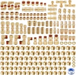 220pcs Brass Dot Air Line Fittings Push Lock & Nylon Tube Compr. Fixed Price $186.85.