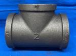 B&k Mueller Malleable Iron Black 2" Threaded Pipe Tee Fitting. Fixed Price $15.00.
