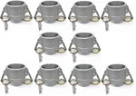 (10 Pack) Aluminum 2-1/2" Type B Camlock Male Npt Thread X Female Coupler. Fixed Price $198.00.