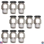 Premium Pneumatic Push-to-connect Air Fittings 3/8" Od To 1/4" Npt Male - 10. Fixed Price $33.52.