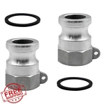Bitotu 2pc 2" Aluminum Cam Lock Fitting A-200 Npt Male Female Gasket. Fixed Price $27.99.