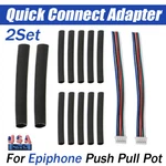 For Epiphone Push Pull Pot Pickup Connectors Pro Plug 2 X Quick Connect Adapters. Fixed Price $15.99.