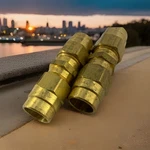 2 - Kimball Midwest 33806by06 3/8 Mender Hose Coupler Brass Air Line 338b. Fixed Price $45.77.
