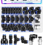 Mxuteuk 1/4" Od Push To Connect Fittings,1/4" Air Line Kits, Blue. Fixed Price $21.82.