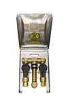Burnaby Manufacturing Ltd Double Gas Plug , 1/2" Rear Npt Inlet, 2 X 3/8". Fixed Price $436.09.