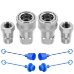 Cplbrb 1/4" Npt Hydraulic Quick Connect Tractor Couplers Withdust Caps Ag I.... Fixed Price $42.25.