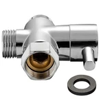 All Brass Tvalve With Shutoff Adapter 3way Tee Connector Chrome Finish. Fixed Price $28.51.