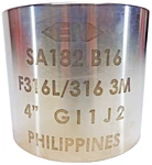 En 4" Coupling Sa182 B16 F316l/316 3m Stainless Steel Pipe Fitting Gi1j2. Fixed Price $166.60.