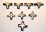 (8 Piece Lot) 3/8 & 1/4 Tube 316ss Union Tee Cross Connectors Swagelok Used. Fixed Price $42.00.