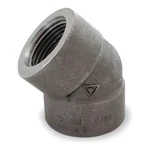 45 Degree Elbow Elbow, 1-1/4" Pipe, Fnpt, Black Forged Steel, Class. Fixed Price $24.59.