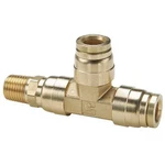 Parker 171ptc-6-4 Tee, Mnpt 1/4", Tube 3/8", Push-fit 3/8". Fixed Price $25.95.