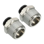 Patikil 8mm X 1/2"npt Male Thread Push To Connect 1/2"npt, Silver. Fixed Price $14.88.