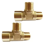 Uenede 2pcs Brass Tee Pipe Fitting 1/2" Npt Male X 1/2"npt, Gold. Fixed Price $18.98.