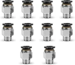 10 Pcs Push-to-connect Fittings 3/8 3/8"od X 1/4"npt, Silver, Black. Fixed Price $19.88.