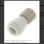Female Connector 3/8 John Guest X Compression Threads # Psei6012u9p. Fixed Price $10.06.