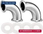 Beduan Elbow 90 Degree 1-1/2" Tube Od Stainless Steel 1.5" Tri Clamp Sanitary Pi. Fixed Price $46.18.