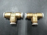 (2) Parker 164pln-6 Brass Push-to-connect Tee 3/8" Od Tube. Fixed Price $12.50.