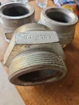 Dixon Gdb38 3" Boss Double Spud, Ground Joint Type, Plated Iron. Fixed Price $60.00.