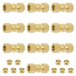 Taiidaues Brass Compression Tube Fitting, 10 Pcs 3/8" Od Union. Fixed Price $23.24.