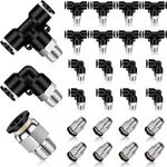 24 Pcs Push To Connect Air Fittings 1/4 Inch Tube Od X 1/8 Npt Pneumatic Fi. Fixed Price $20.99.