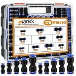Mankk 170pcs Air Hose Fittings Kit Push Connect 1/8-1/2 & 4-12mm Straight Set. Fixed Price $61.99.