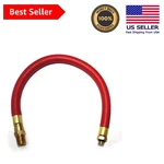 12-inch Red Inflator Hose Whip With Brass Fittings - 300 Psi Capacity. Fixed Price $22.36.