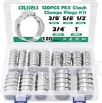120pcs Pex Crimp Rings Assortment,304 Stainless Steel Clamps 3/8",1/2",3/4",. Fixed Price $38.66.