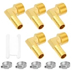 Gasher 5pcs Brass Hose Barb Reducer 90 1/4" Npt X 3/8" Barb,. Fixed Price $18.98.