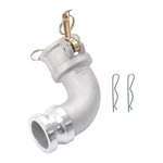 Industrial Grade Aluminum 90 Elbow, Type Da Cam & Groove, 2" F X M. Fixed Price $22.58.