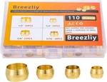 110pcs Tube Od 1/4" 5/16" 4 Sizes Brass Compression Sleeves, Yellow. Fixed Price $14.41.