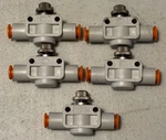 Smc Flow Control Valve, As 2050f, 1/4" Push Lok Fittings, Lot Of 5. Fixed Price $40.00.