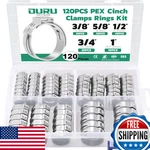 Ouru 120pc Pex Crimp Rings, 304 Stainless Steel Clamps 3/8", 1/2", 5/8"-1". Fixed Price $60.90.