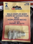 Carquest Milton 776 Coupler Male Npt 1/4" Thread, Steel Body, 34 Scfm Flow Usa. Fixed Price $13.44.