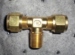 (3) Hoke Gyrolok Flareless Tube Fittings, M Branch Tee, 3/8"t X 1/4"mnpt, Brass. Fixed Price $20.00.