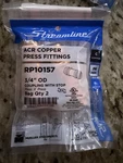 Streamline Rp10157 Copper Press Fitting 3/4" Od Coupling With Stop 2 Pk. Fixed Price $70.00.