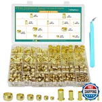 Dekiphox 500pcs Brass Compression Sleeves Ferrules Inserts Kit 1/2 3/8 5/16 1/4. Fixed Price $40.01.