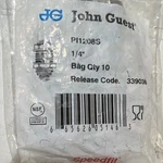 John Guest Pi1208s 1/4 In Push-to-connect Straight Union, Stainless Steel. Fixed Price $10.99.