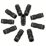 10 Pcs 1/4" Union Push To Connect Pneumatic Air Line Fitting Black. Fixed Price $12.50.