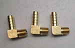Parker 129hb-6-4, 90 Elbow, 3/8" Hose I.d Barb X 1/4" Mnpt, Brass, Lot Of 3. Fixed Price $14.00.