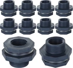 10pcs 1 Inch Pvc Bulkhead Fitting, Double Threaded Water Tank Connector. Fixed Price $25.95.