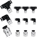 12 Pcs Push To Connect Fittings 1/4 Inch Tube Od X Npt Air Line Pneumatic Fi. Fixed Price $13.98.
