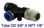 Run Tee Hose Fitting Tube Od 3/8" X Npt 1/8" Quick Release Air Connector 5 Piece. Fixed Price $15.99.