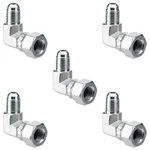 Racewill 5 Pack 90 Degree Elbow Jic 1/4" Male X Female, Silver. Fixed Price $29.55.