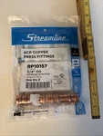 Streamline Rp10157 Acr Copper Press Fittings 3/4" Od Coupling W/stop Nip. Fixed Price $66.99.