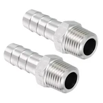 Kozelo Pack Of 2 Stainless Steel Hose 3/8" Barb To 1/4" Npt Male, Silver. Fixed Price $8.11.