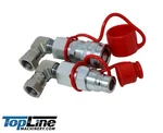 Tl23e 1/2 Npt Flat Face Hydraulic Quick Coupler Body 90 Deg. Elbow Bobcat. Fixed Price $83.95.
