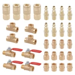 32pcs 1/4" Npt Brass Pipe Fittings Kit Hose Fitings, Valve, Reducer Adapter, .... Fixed Price $40.61.