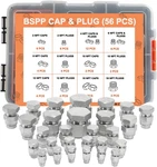 56 Pcs Bspp Plug Kit Hose Tube And Pipe Set Hydraulic Galvanized 45# St. Fixed Price $84.53.