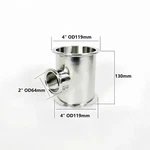 Tri Clamp Reducing Tee 4x4x2in 3x3x2in Tc Stainless Steel Sanitary Weld Ferrule. Fixed Price $150.17.