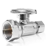 Efield 1/4 Turn Compression Straight Stop Valve 1/2" Fip X 3/8" Od Chrome Plated. Fixed Price $295.99.